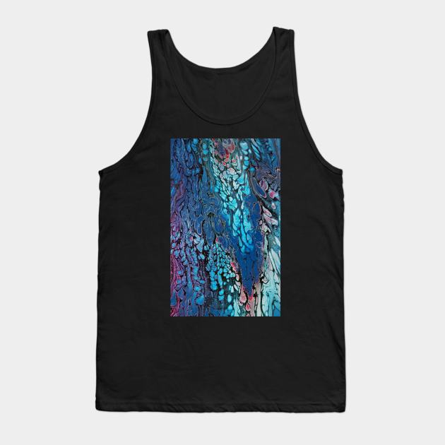 Blue-blue Hoarfrost Fluid Art Tank Top by Stacey-Design